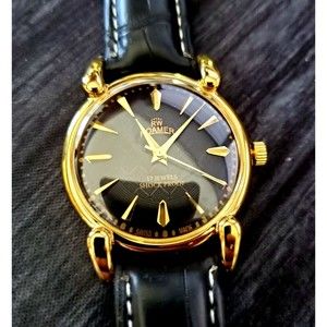 Vintage Roamer Shock Proof‎ Hand Wind Swiss Watch Restored Serviced GLD-…